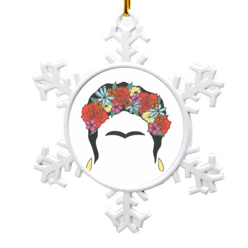 Frida Kahlo  - snowflake decoration by Yazmin Brooks