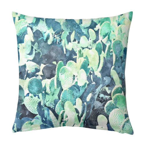 Watercolor Cactus v3 - designed cushion by Uma Prabhakar Gokhale
