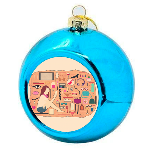 The Modern SAKHMET - colourful christmas bauble by minniemorris art