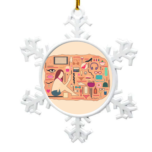 The Modern SAKHMET - snowflake decoration by minniemorris art