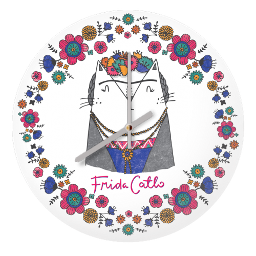 Frida Catlo - quirky wall clock by Katie Ruby Miller