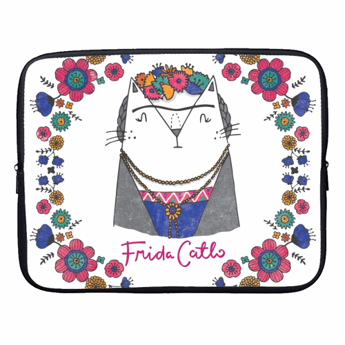 Frida Catlo - designer laptop sleeve by Katie Ruby Miller