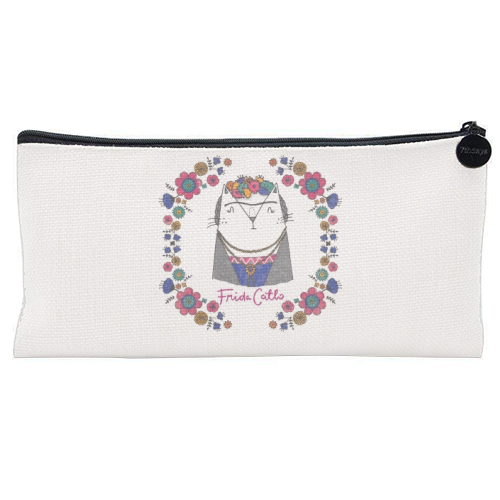 Frida Catlo - flat pencil case by Katie Ruby Miller