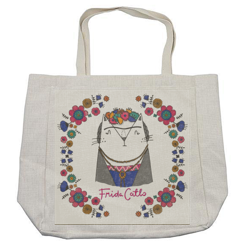 Frida Catlo - cool beach bag by Katie Ruby Miller