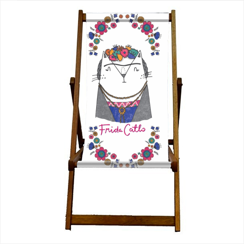 Frida Catlo - canvas deck chair by Katie Ruby Miller