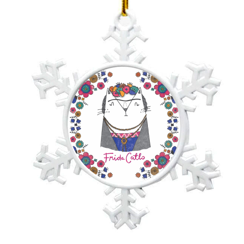 Frida Catlo - snowflake decoration by Katie Ruby Miller