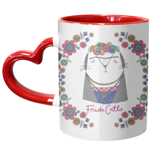 Frida Catlo - unique mug by Katie Ruby Miller