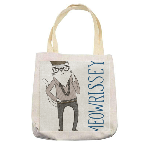 Meowrissey - printed tote bag by Katie Ruby Miller