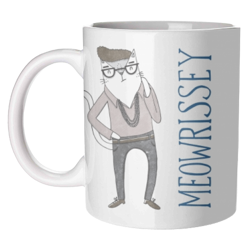 Meowrissey - unique mug by Katie Ruby Miller
