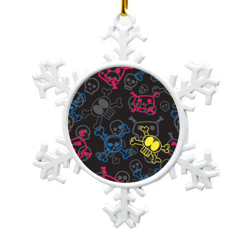 Cartoon Skulls Pattern - snowflake decoration by ArtDigi