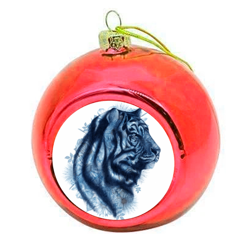 Tiger, tiger - colourful christmas bauble by Charlotte Jade O'Reilly