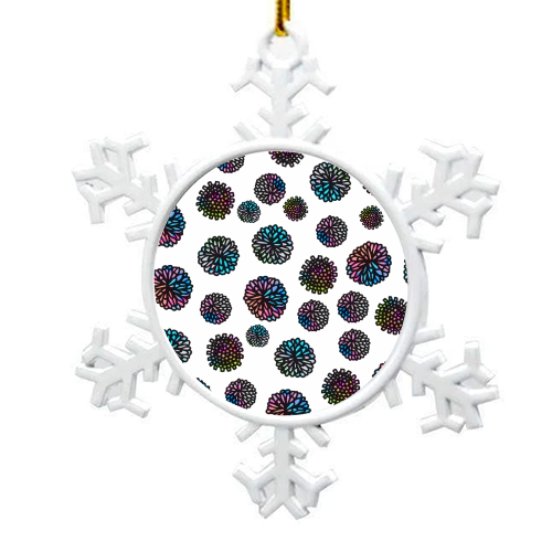 Neon Pom Pom's - snowflake decoration by Cassie Swindlehurst
