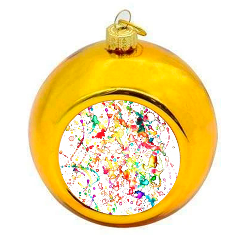 Morning Splatter - colourful christmas bauble by Alicia Noelle Jones