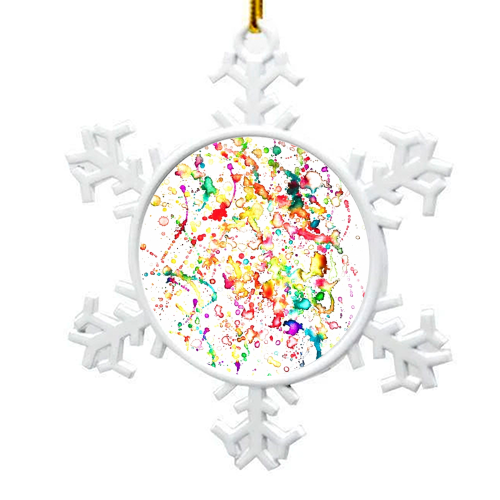 Morning Splatter - snowflake decoration by Alicia Noelle Jones