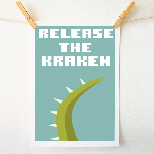 runescape - release the kraken - A1 - A4 art print by Controllart
