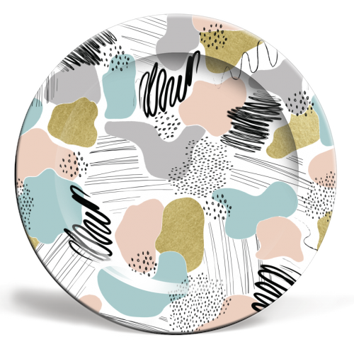 ABSTRACT PASTEL - ceramic dinner plate by Dizzywonders