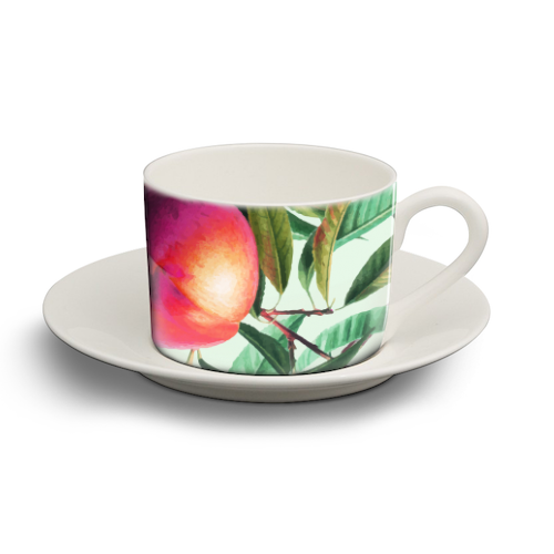 Sweet Peaches - personalised cup and saucer by Uma Prabhakar Gokhale