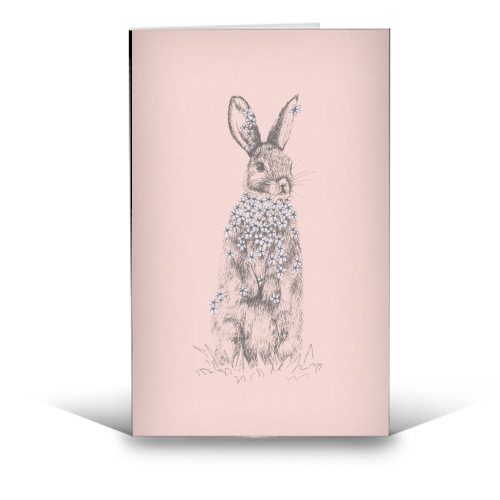 Blossom Bunny - funny greeting card by Rachel Foreman