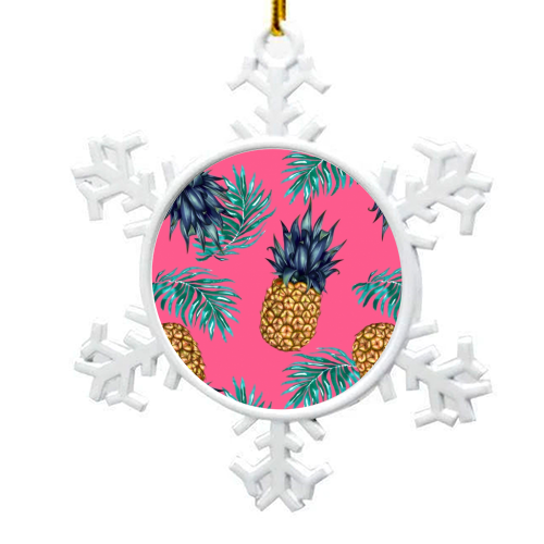 Pineapples - snowflake decoration by Charlotte Jade O'Reilly