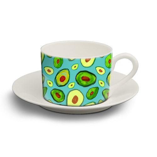 Avocados - personalised cup and saucer by Rosemaria Romero