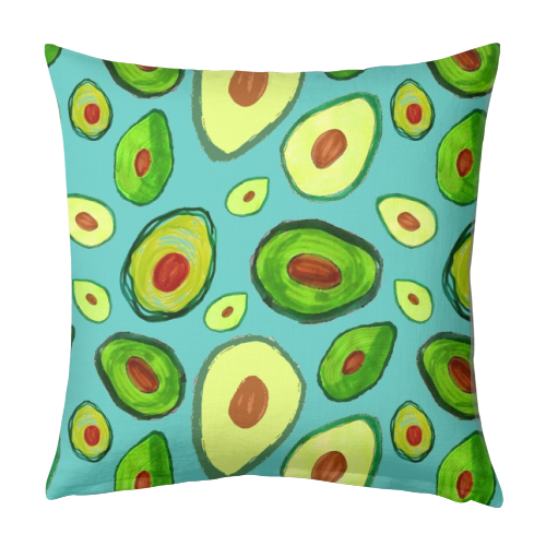 Avocados - designed cushion by Rosemaria Romero