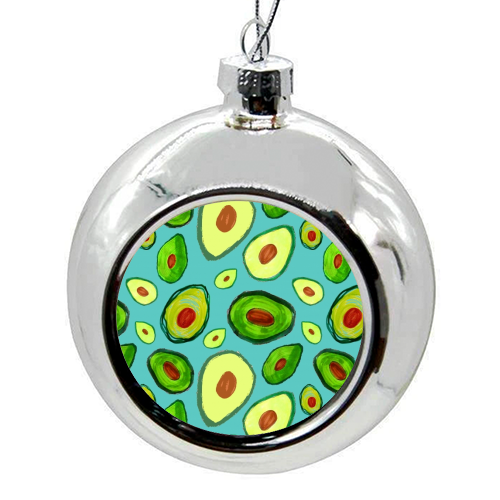 Avocados - colourful christmas bauble by Rosemaria Romero
