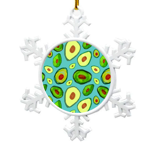 Avocados - snowflake decoration by Rosemaria Romero