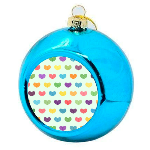Colorful  Hearts II - colourful christmas bauble by Amir Faysal