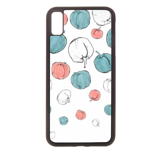 Pumpkins - Teal and Coral  - stylish phone case by Eve Morgan