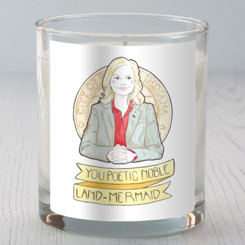 Leslie Knope of Parks & Rec Watercolor Illustration - scented candle by A Rose Cast - Karen Murray