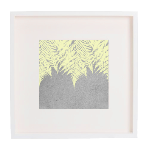 Concrete Fern Yellow - framed poster print by Emeline Tate