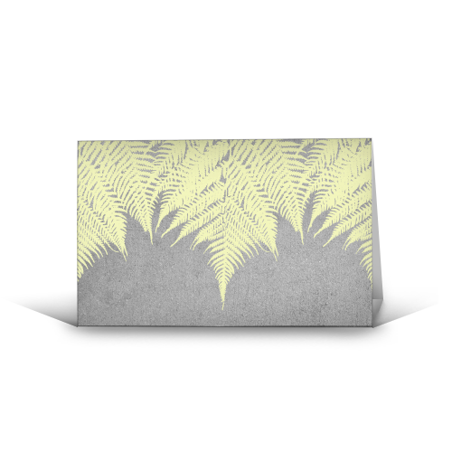 Concrete Fern Yellow - funny greeting card by Emeline Tate