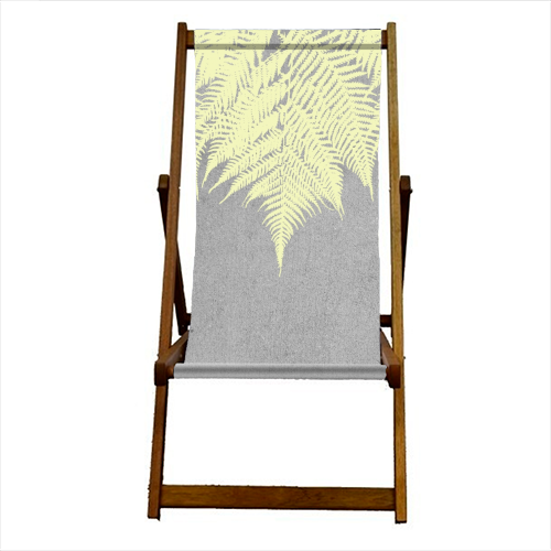 Concrete Fern Yellow - canvas deck chair by Emeline Tate