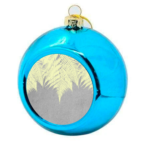 Concrete Fern Yellow - colourful christmas bauble by Emeline Tate