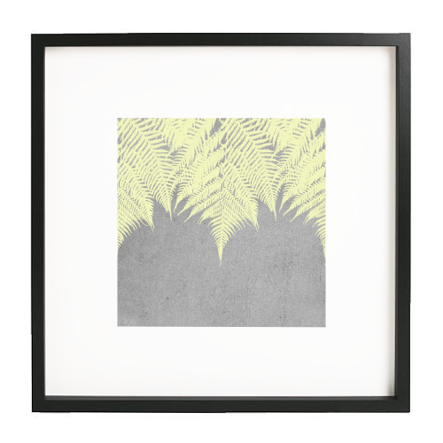 Concrete Fern Yellow - framed poster print by Emeline Tate
