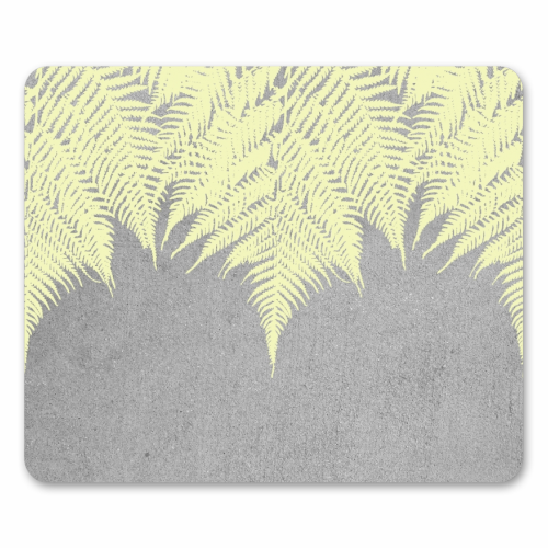 Concrete Fern Yellow - funny mouse mat by Emeline Tate