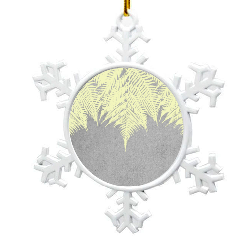 Concrete Fern Yellow - snowflake decoration by Emeline Tate