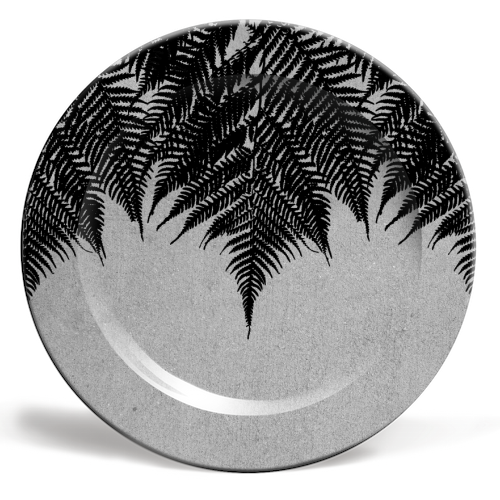 Concrete Fern Black - ceramic dinner plate by Emeline Tate