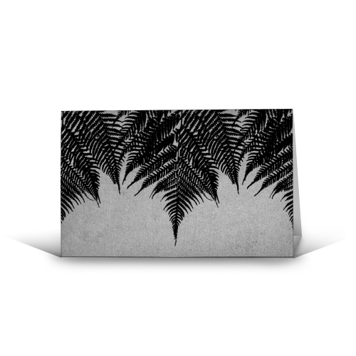Concrete Fern Black - funny greeting card by Emeline Tate
