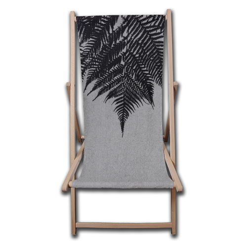 Concrete Fern Black - canvas deck chair by Emeline Tate