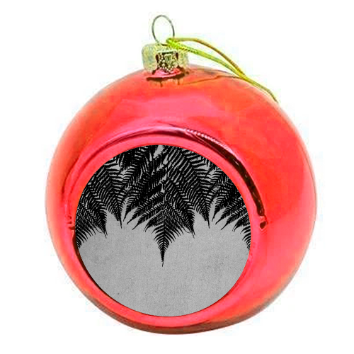 Concrete Fern Black - colourful christmas bauble by Emeline Tate
