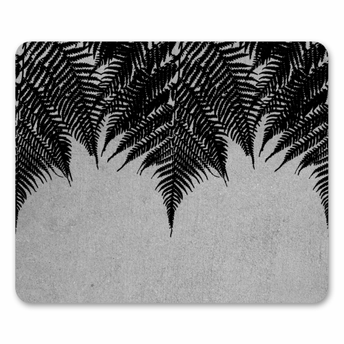 Concrete Fern Black - funny mouse mat by Emeline Tate