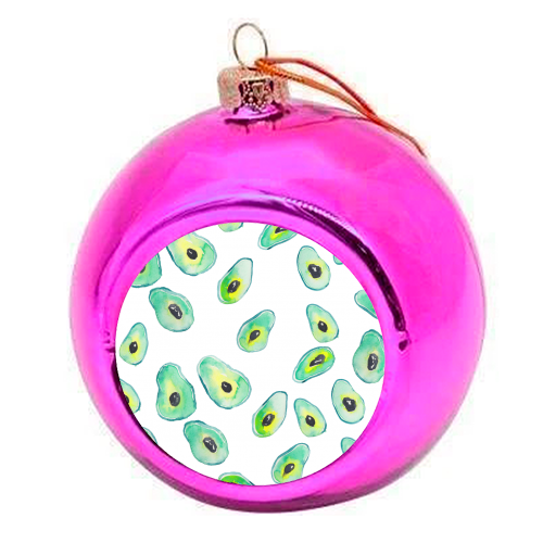 Avocados - colourful christmas bauble by Michelle Walker