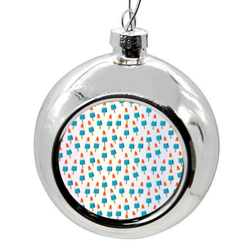 Blue Rockets - colourful christmas bauble by LozMac