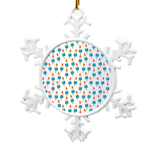 Blue Rockets - snowflake decoration by LozMac
