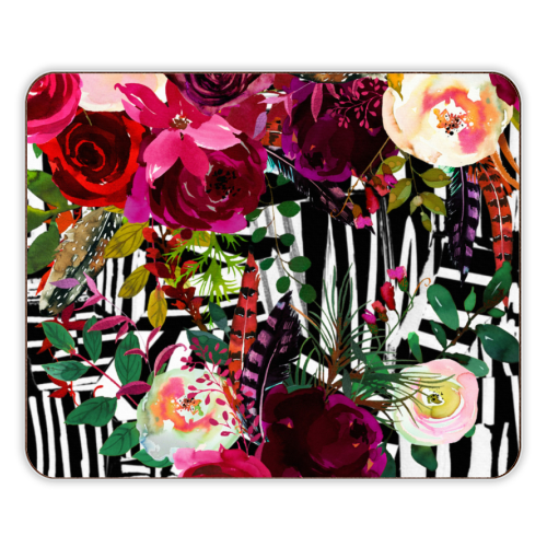 Floral On Zebra - designer placemat by Kirsten Star
