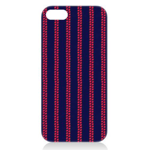 Strawberry Stripes Pattern - StripeV/Navy - unique phone case by J. Diener