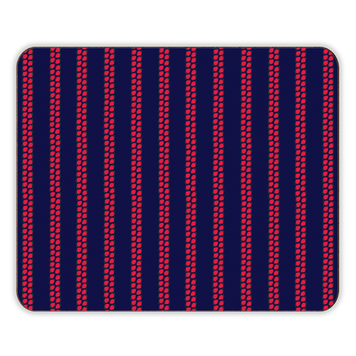 Strawberry Stripes Pattern - StripeV/Navy - designer placemat by J. Diener
