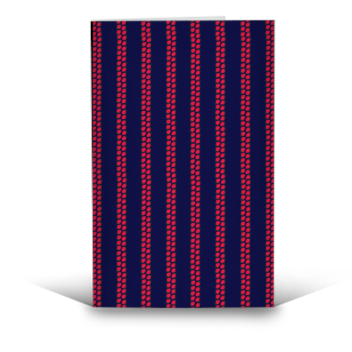 Strawberry Stripes Pattern - StripeV/Navy - funny greeting card by J. Diener