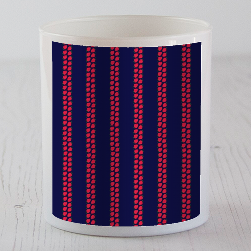 Strawberry Stripes Pattern - StripeV/Navy - scented candle by J. Diener
